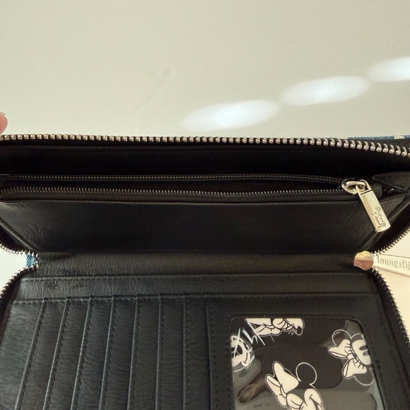 Loungefly Disney Minnie Mouse Polka Dot Denim Wallet - Picture 7 of 11